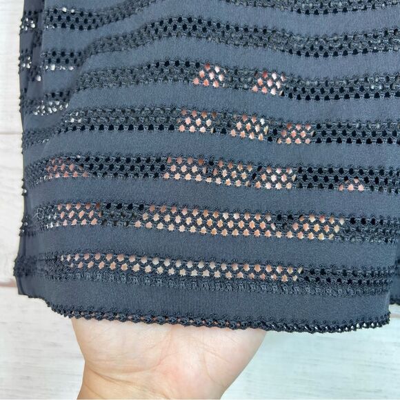 Zyia Active Black Chill Black Mesh Crop Short Sleeve T-Shirt Size M - Picture 7 of 10